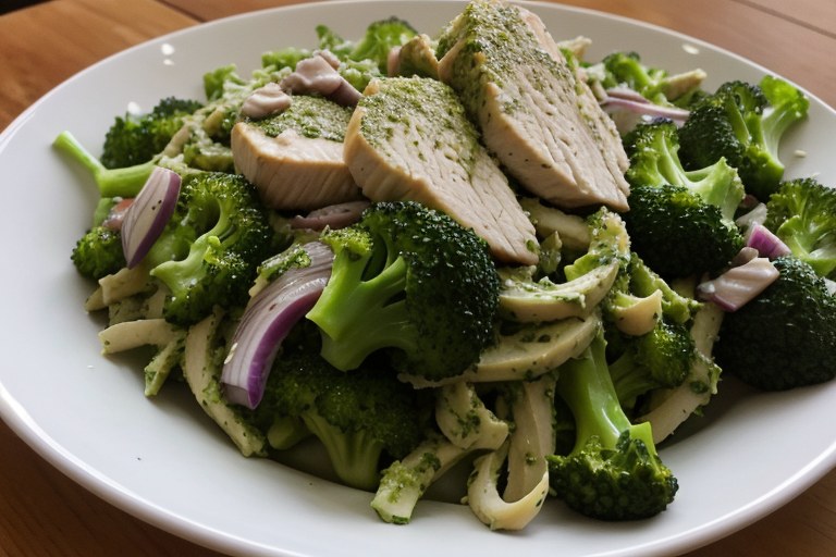Pesto Chicken and Broccoli Salad