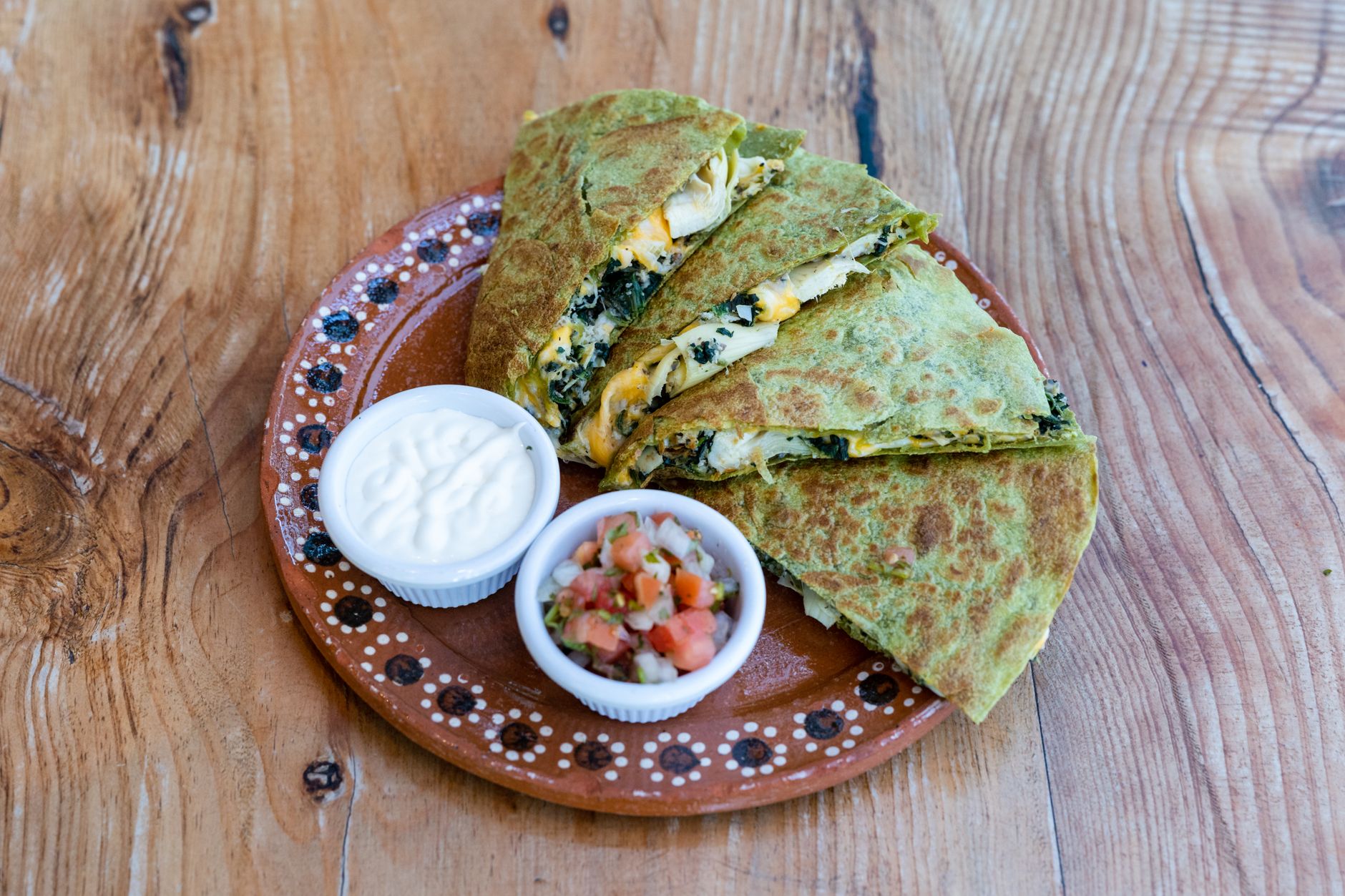 Spinach and Mushroom Quesadillas