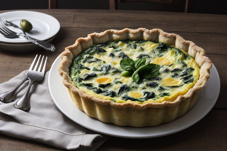 Spinach Quiche with Potato Crust