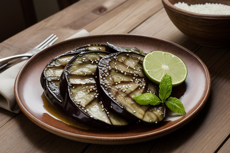 Lime and Sesame Grilled Eggplant