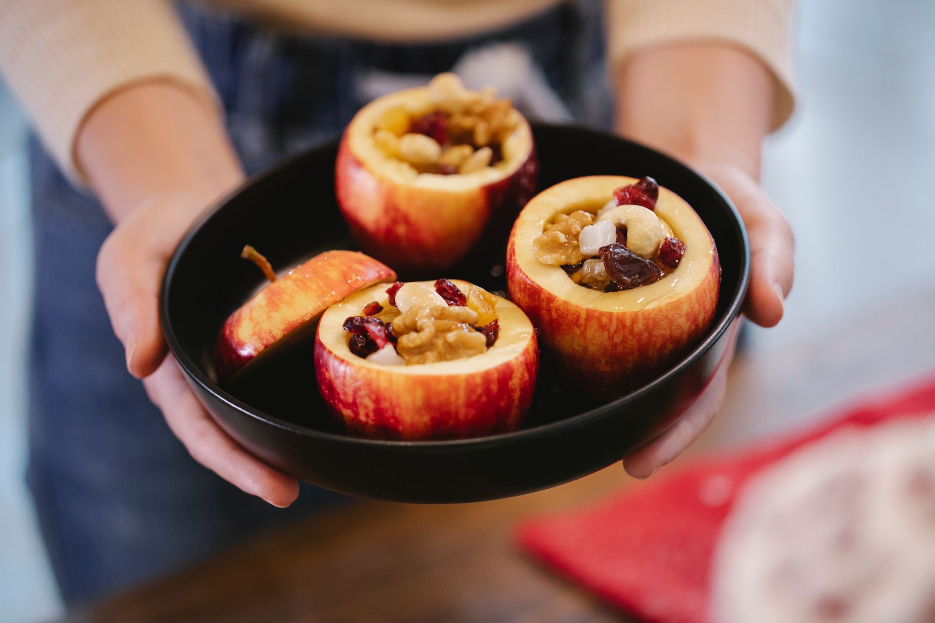 Cranberry & marzipan baked apples