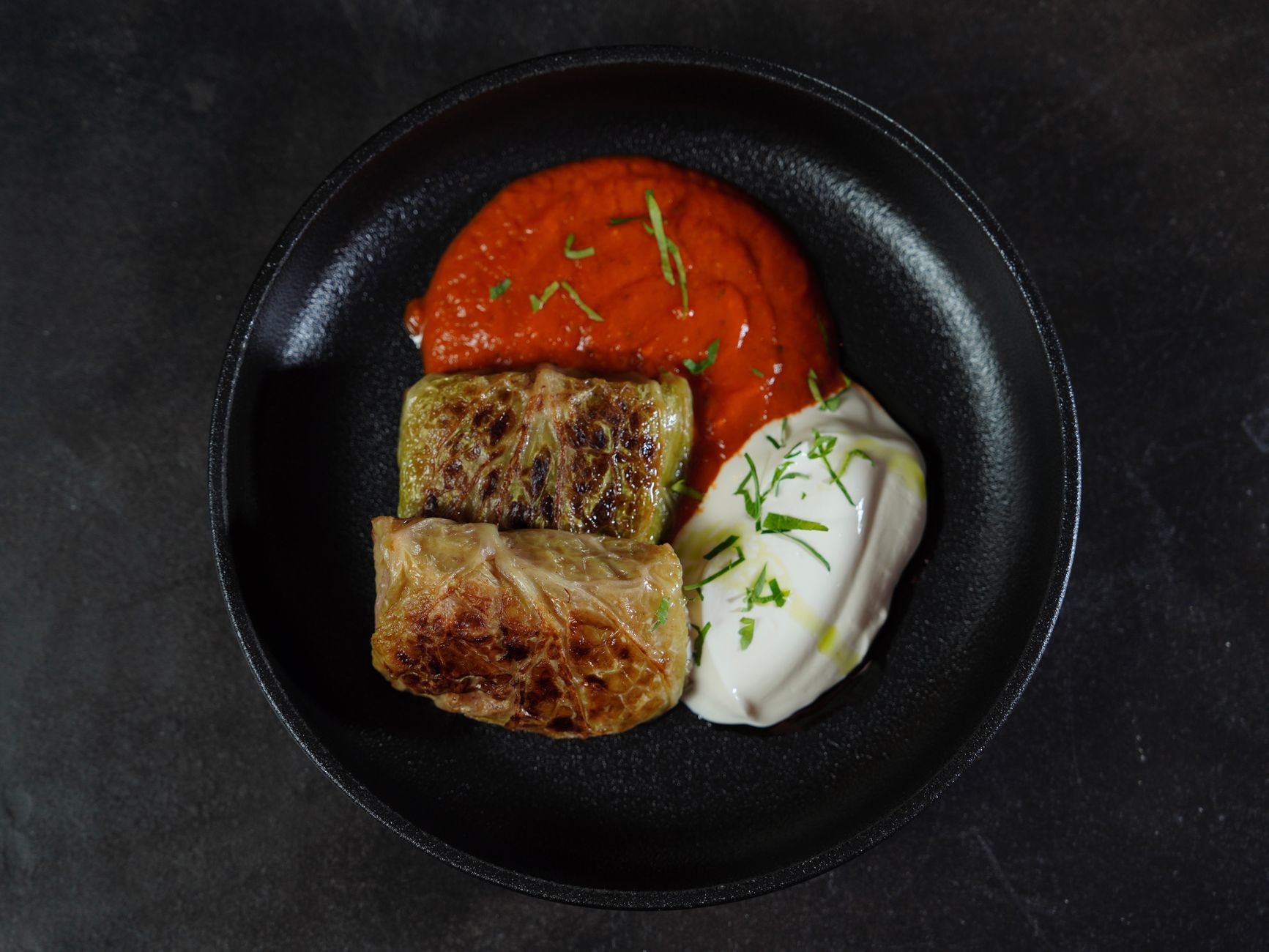 Braised stuffed cabbage