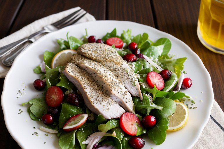 Chicken and Cranberry Salad with Lemon Poppy Seed Dressing