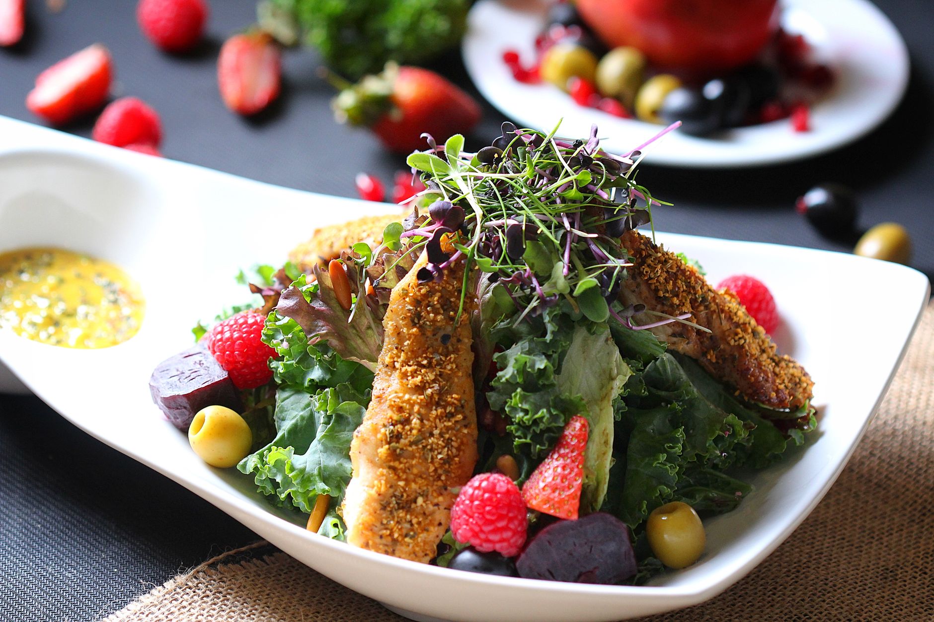 Lemon Dill Salmon and Kale Salad