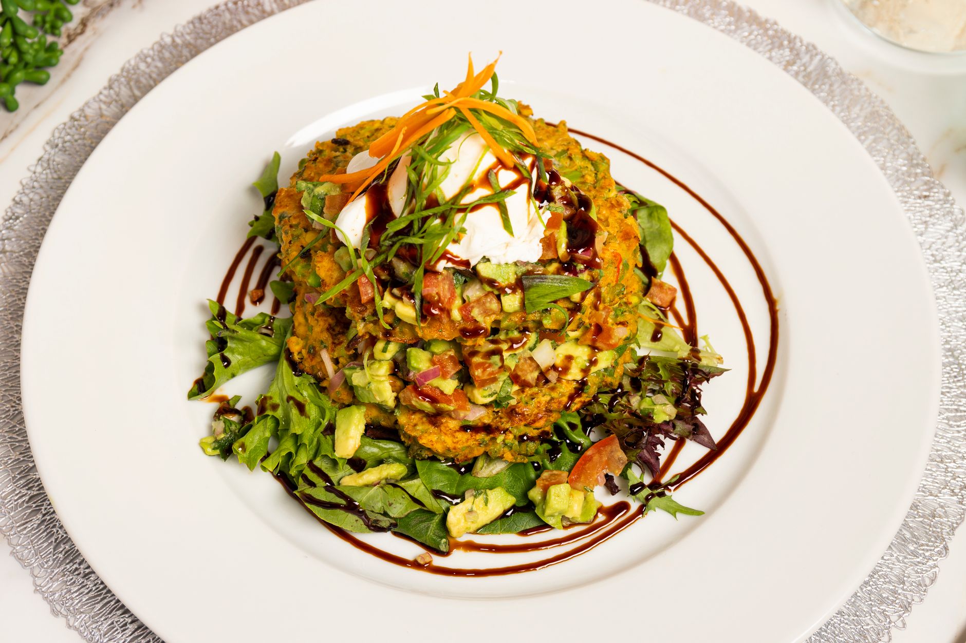 Vegetable Fritters with Garlic Herb Dipping Sauce