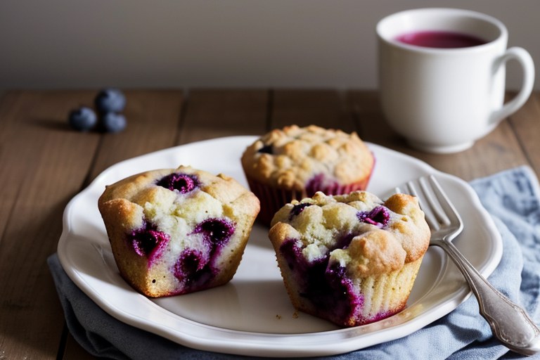 Blueberry Rhubarb Muffins