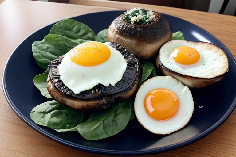 Spinach Stuffed Portobello Mushrooms