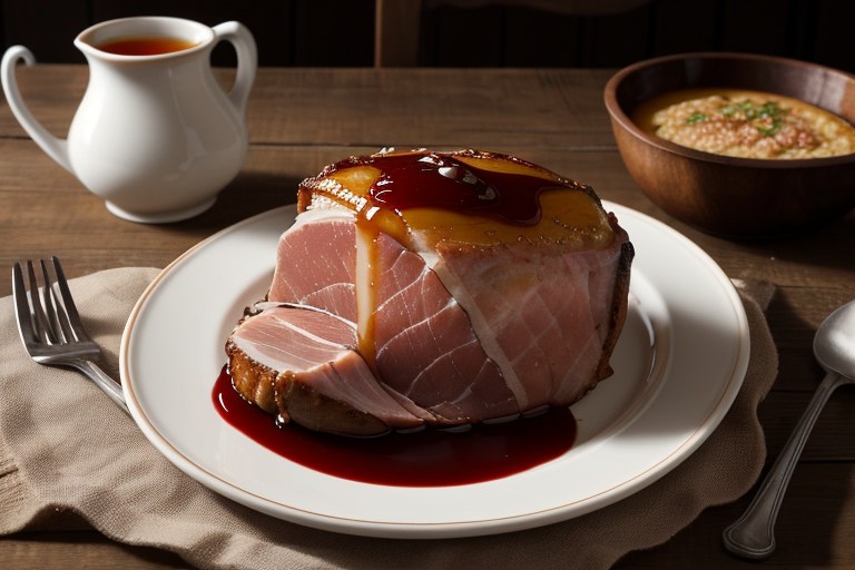 Baked Ham with Cherry Sauce