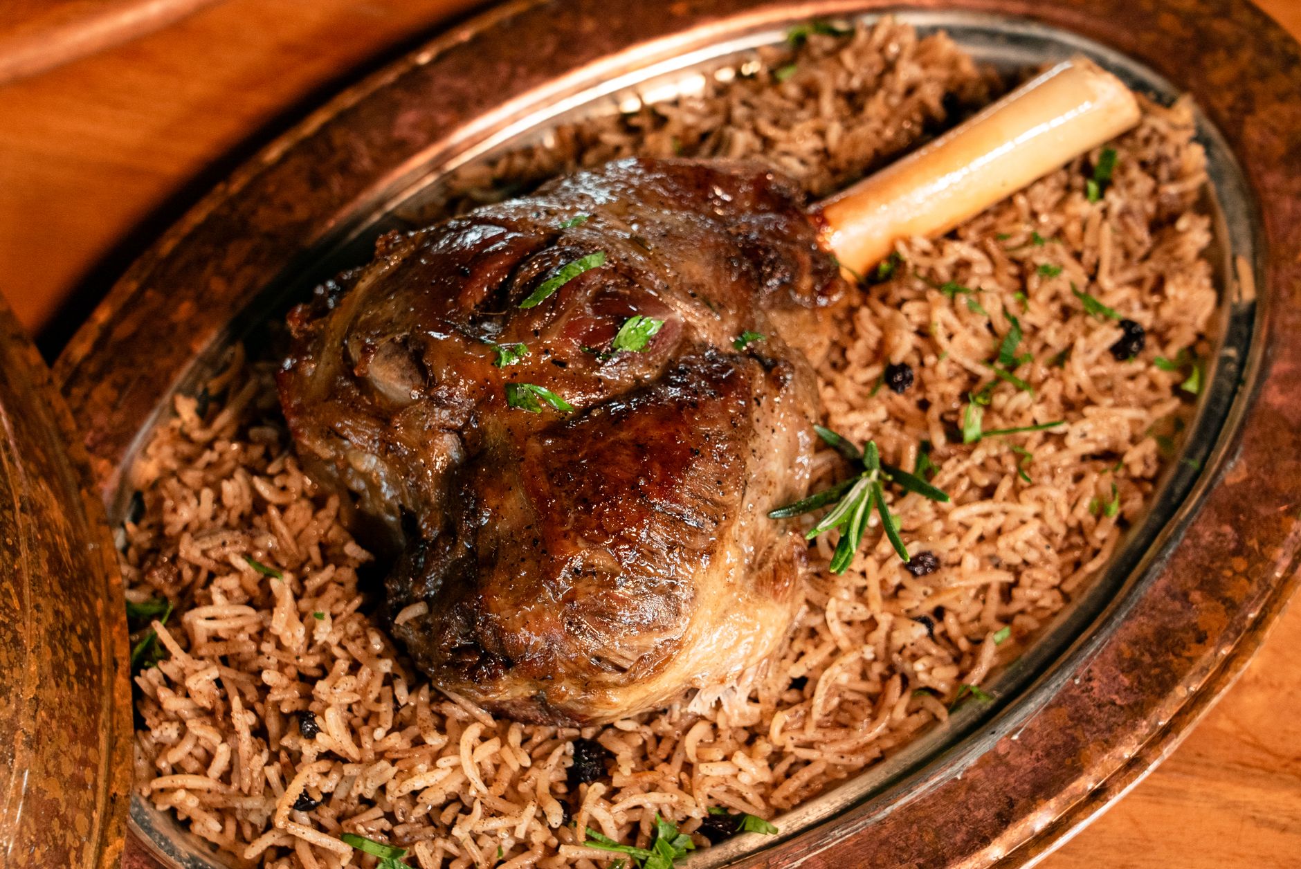 Slow-roast lamb with cinnamon, fennel & citrus