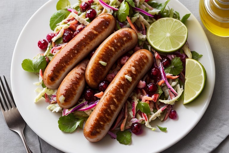 Sausages with coleslaw