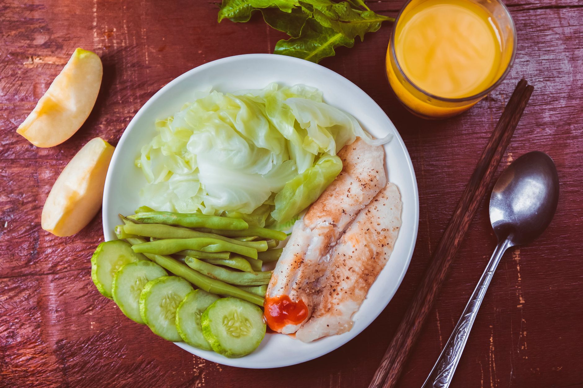 Steamed cod & vegetables