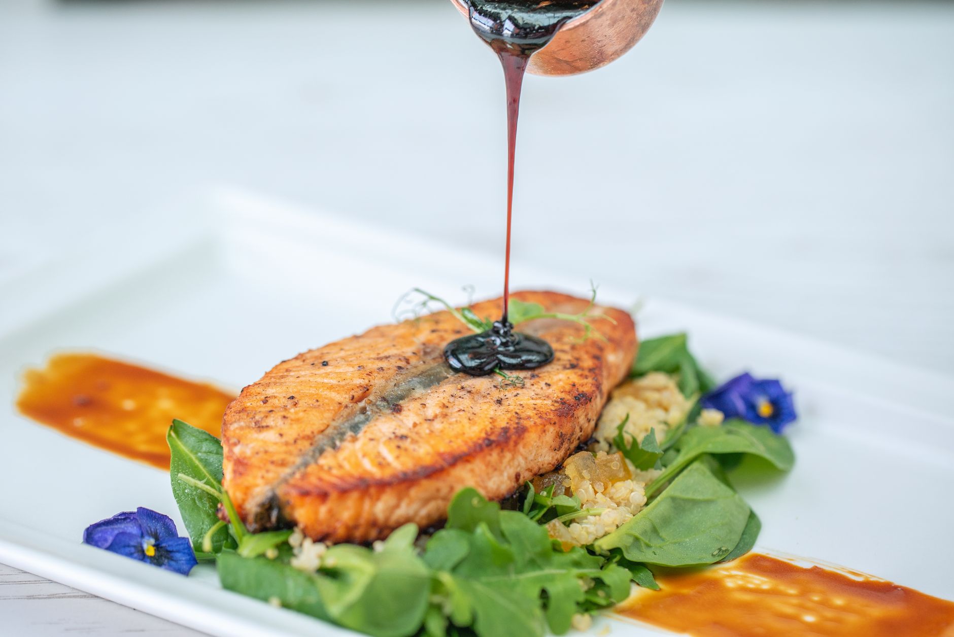 Salmon with Tangy Raspberry Sauce