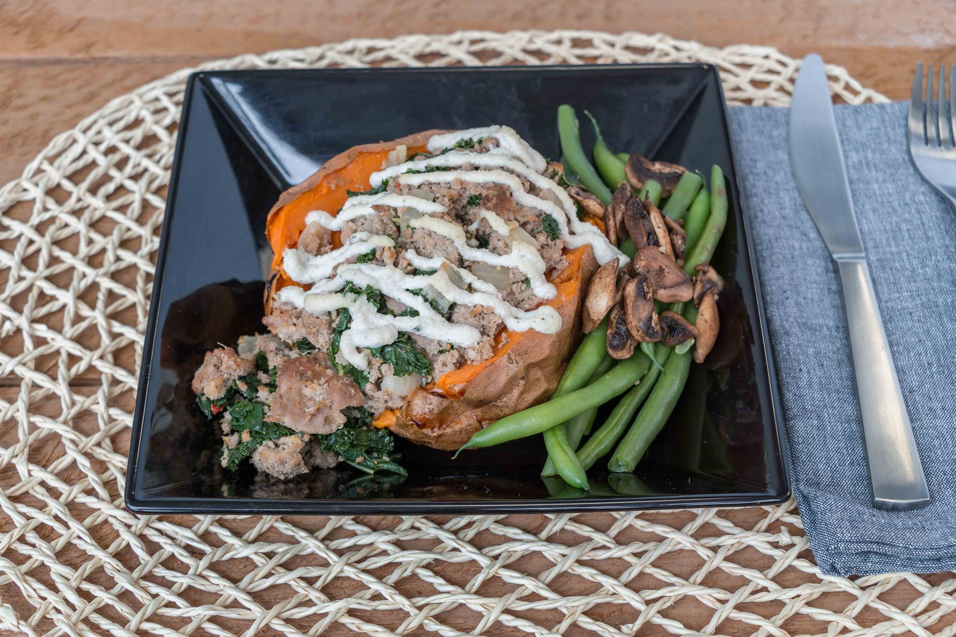 Turkey Chili Smothered Sweet Potatoes