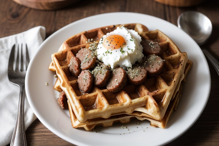Slow-Cooker Sausage & Waffle Bake