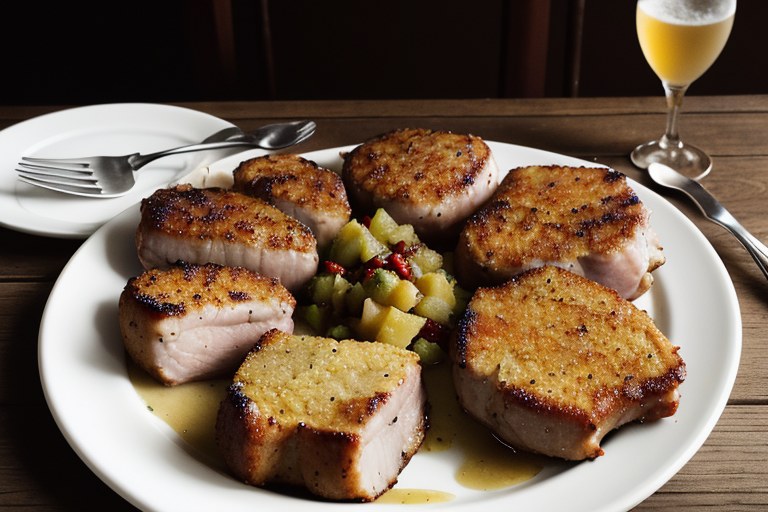 Deconstructed Pear Pork Chops