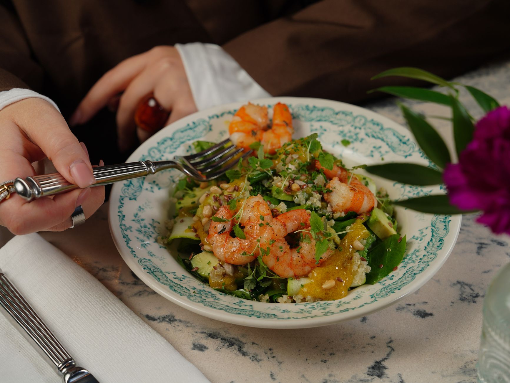 Autumn Quinoa Salad with Lemon Turmeric Dressing