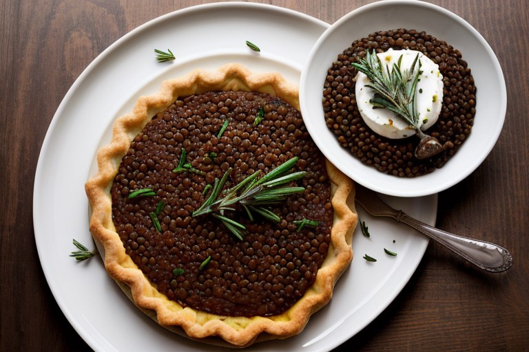 Balsamic lentil pies with vegetable mash