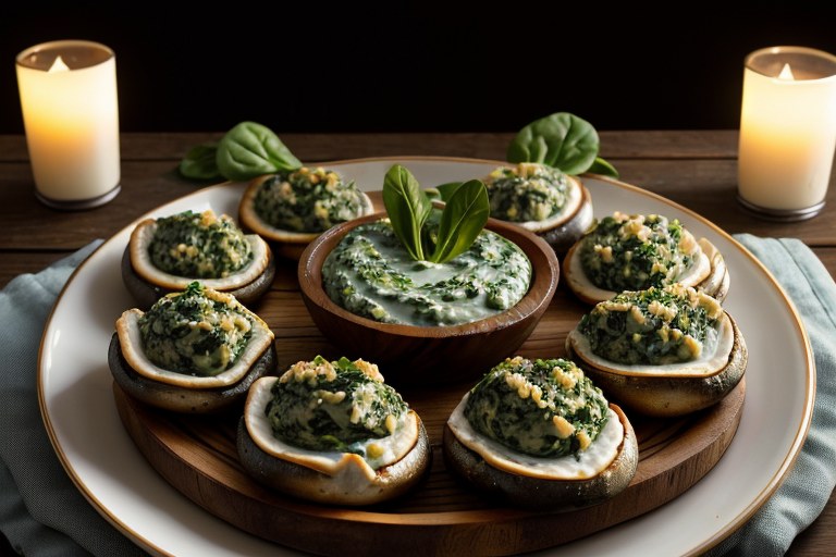 Spinach Dip-Stuffed Mushrooms