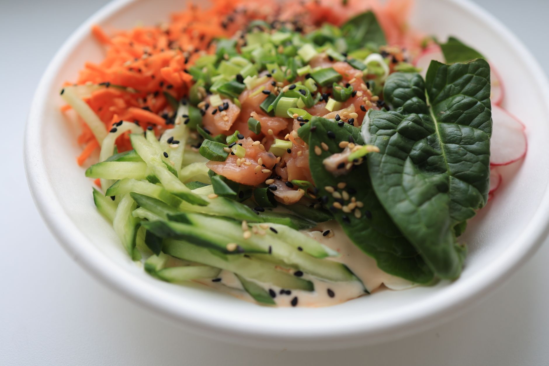 Wild salmon veggie bowl
