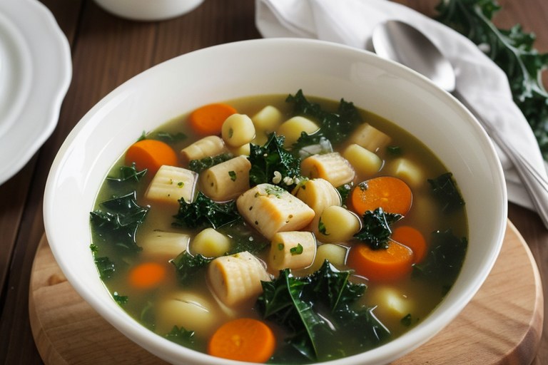 Kale Chicken and Gnocchi Soup