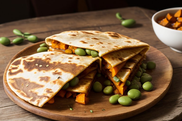 Sweet potato & shallot quesadillas