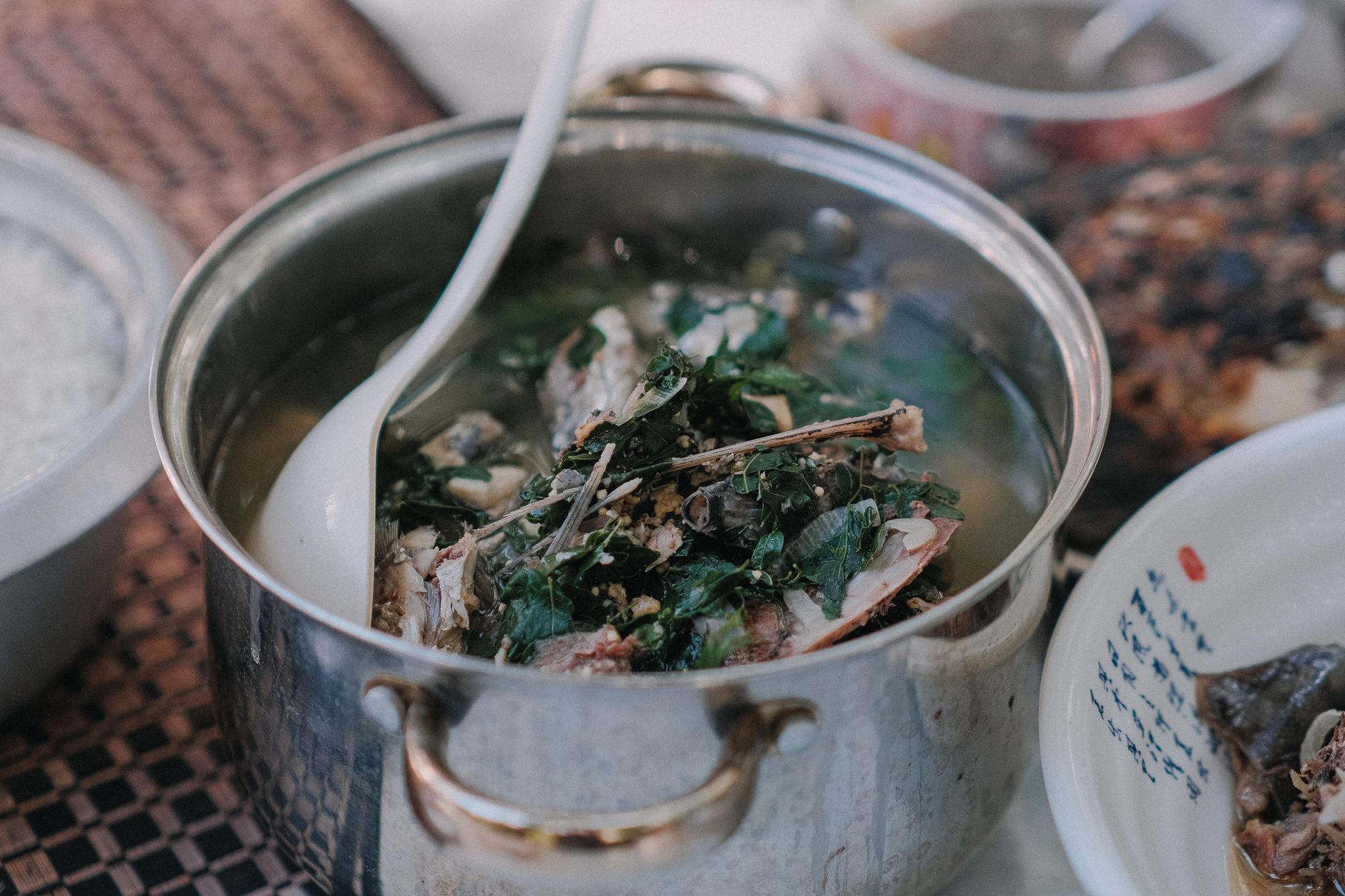 Thai-style fish broth with greens