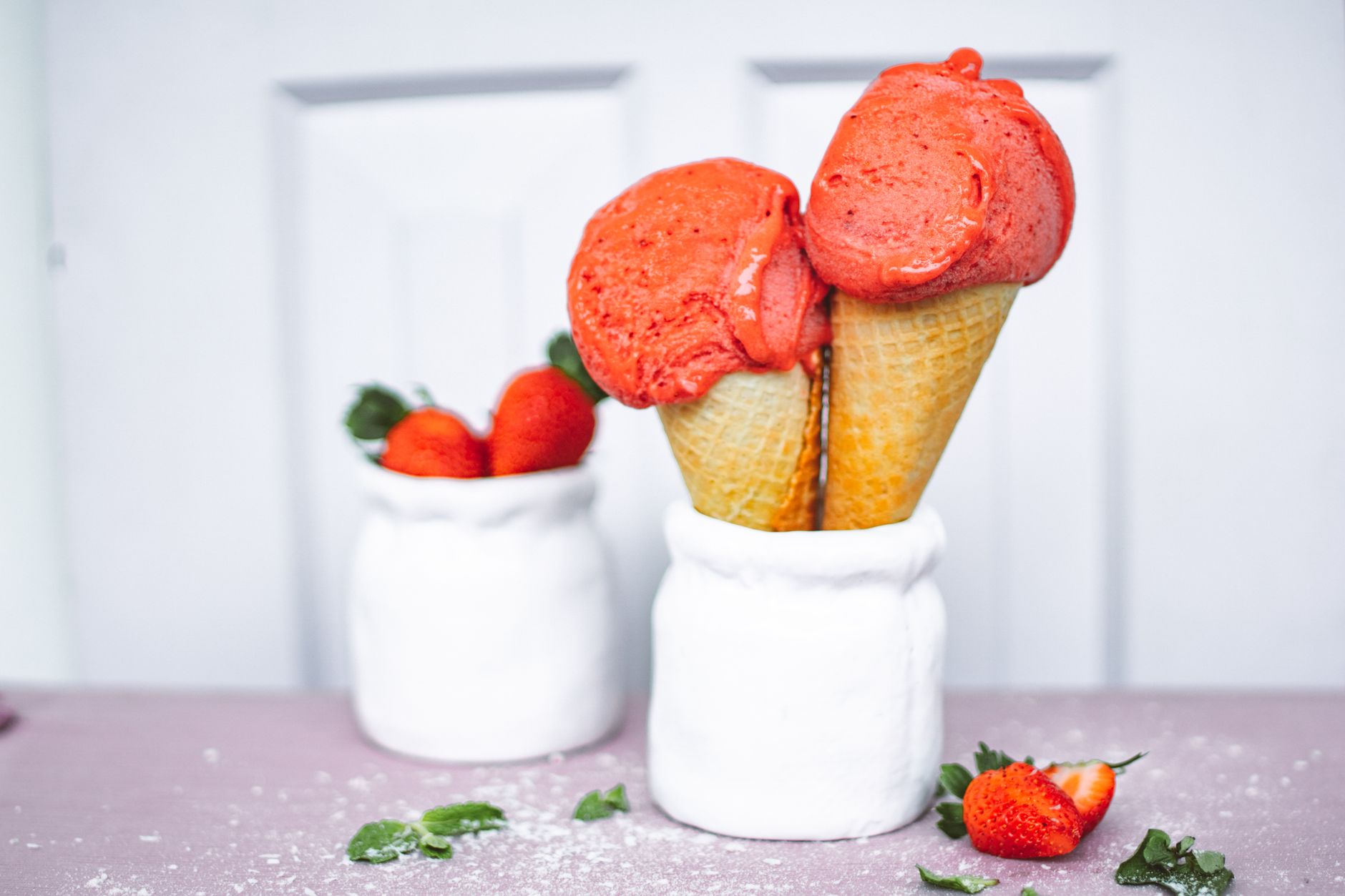 Homemade Strawberry Ice Cream