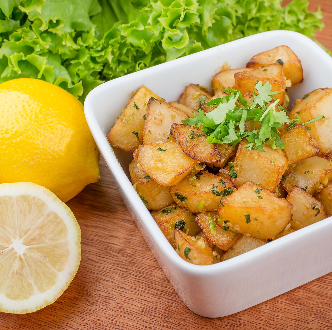 Crispy Potatoes with Lemon Dill Tahini Dressing