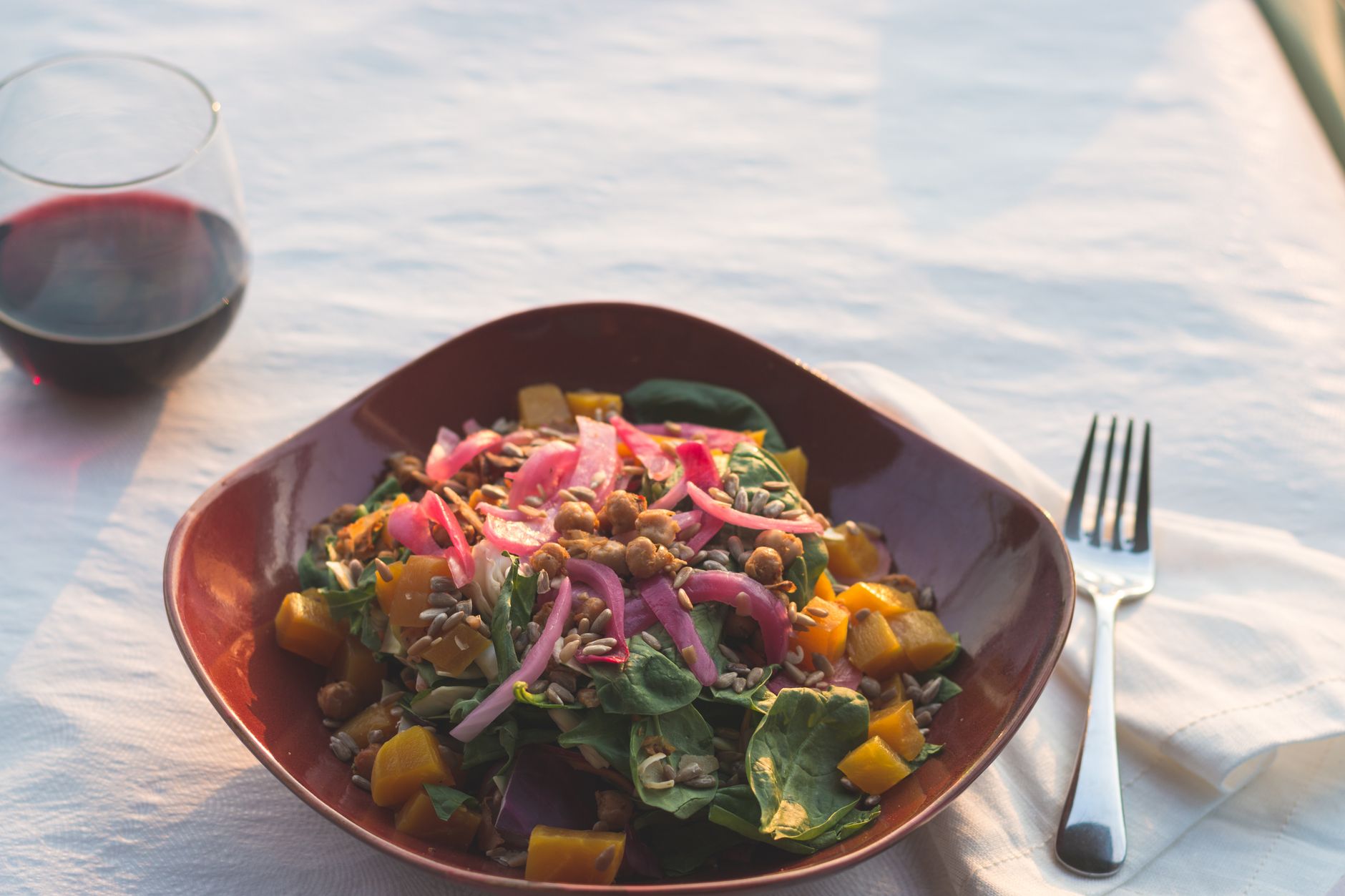 Chickpea, chorizo & spinach stew