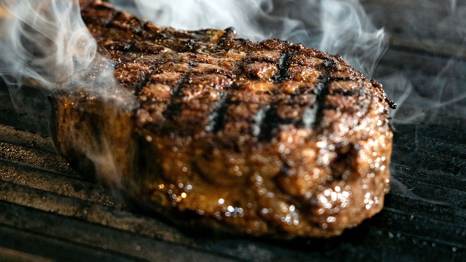 Grilled Ribeye with Garlic Blue Cheese Mustard Sauce