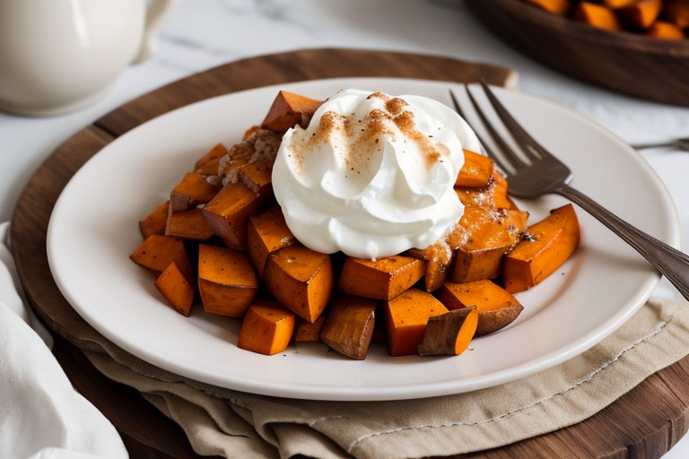 Microwave Sweet Potatoes with Cream Cheese Topping
