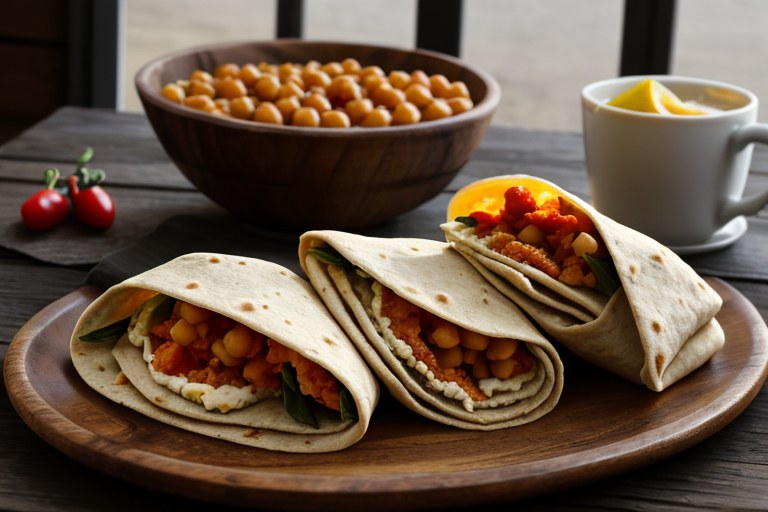 Roasted Red Pepper Hummus Wraps