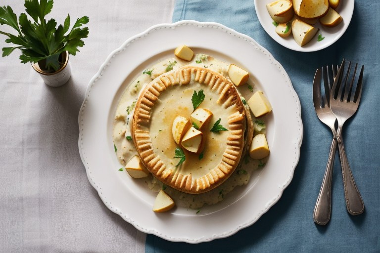 Easy creamy chicken and leek pie