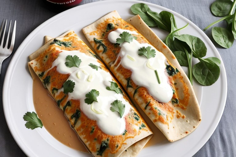 Spinach White Bean Enchiladas