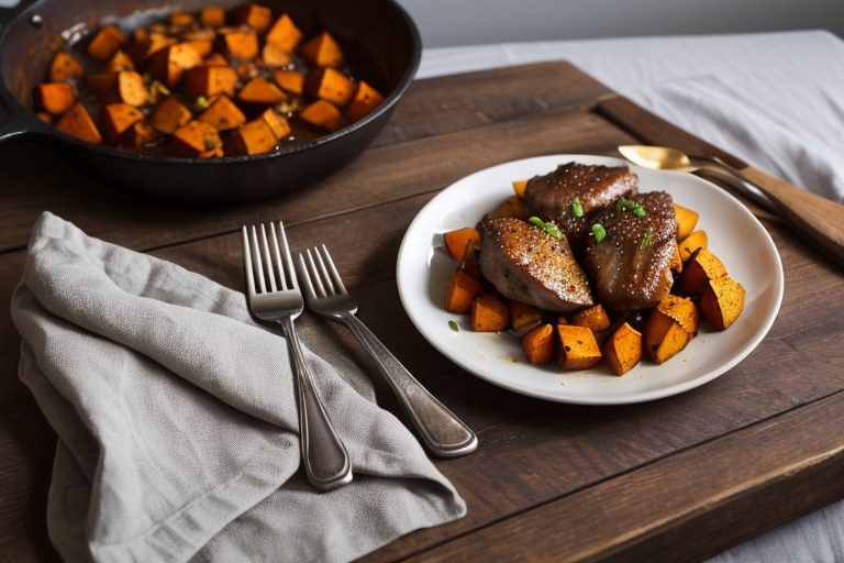 Soy Dijon Chicken Thighs with Sweet Potatoes