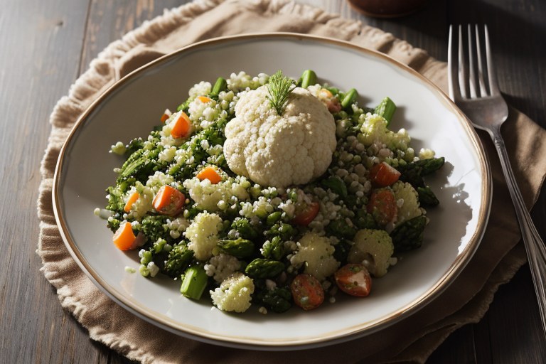 Spring vegetable & cauliflower tabbouleh
