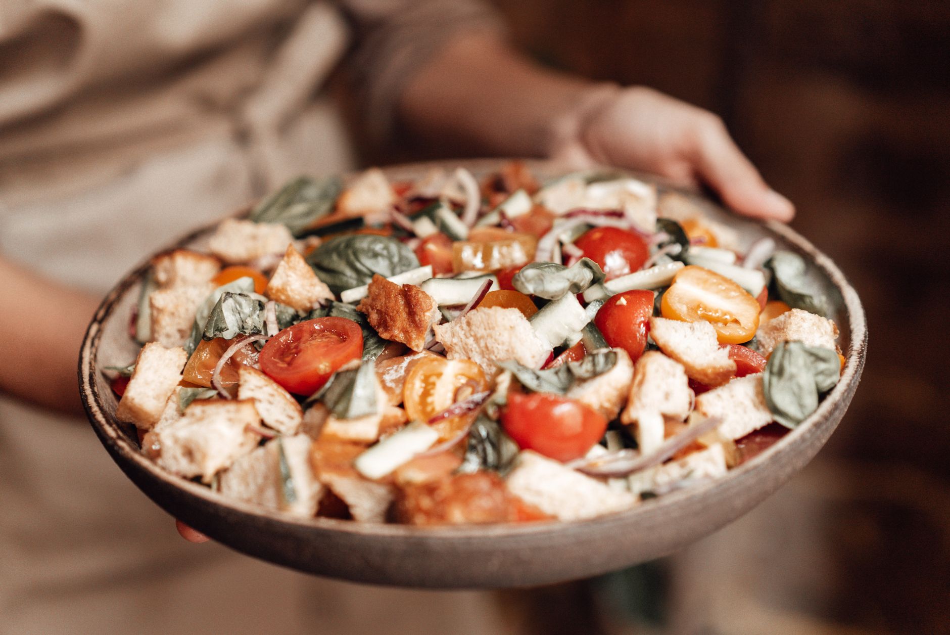 Winter apple & squash panzanella