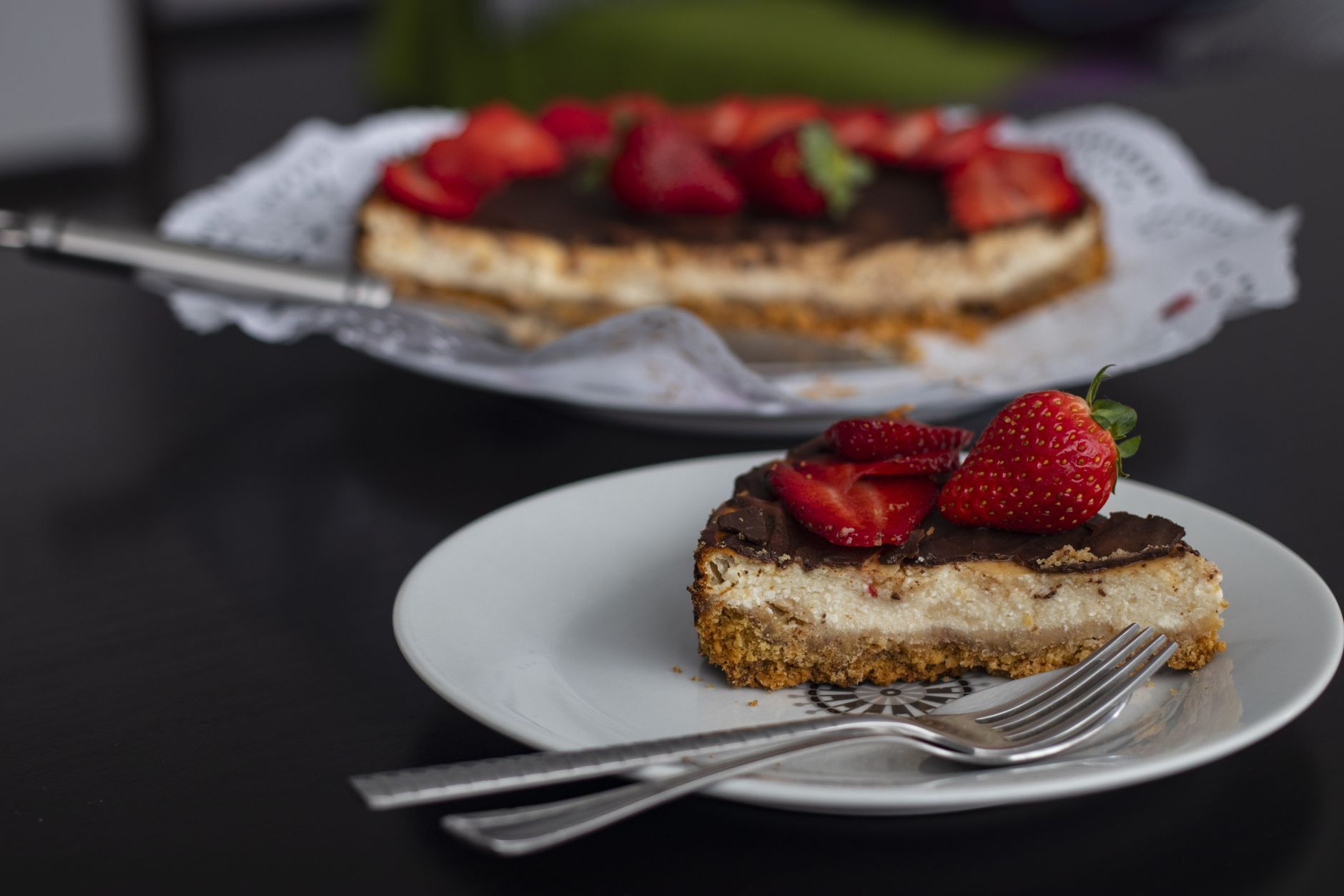 No Bake Strawberry Cheesecake for Two