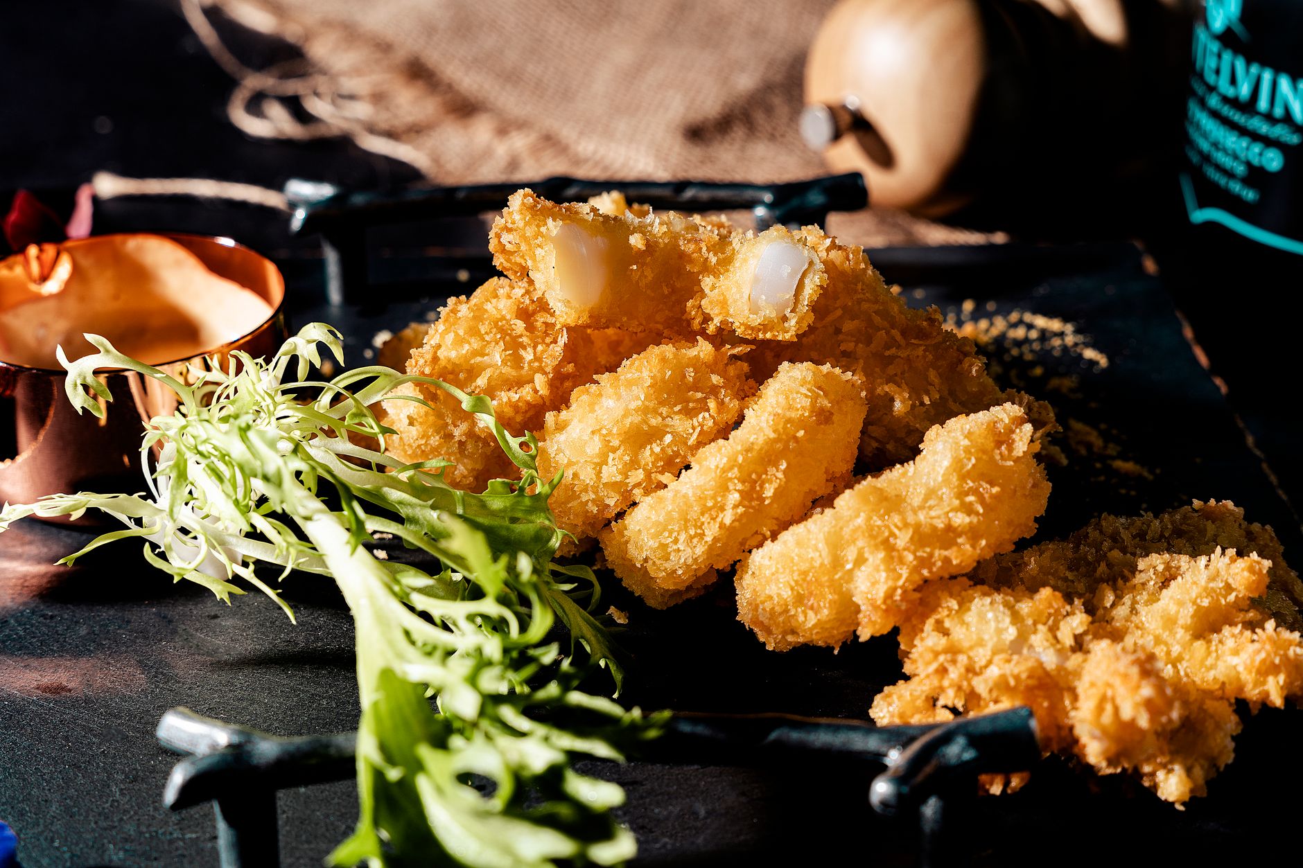 Homemade fish fingers