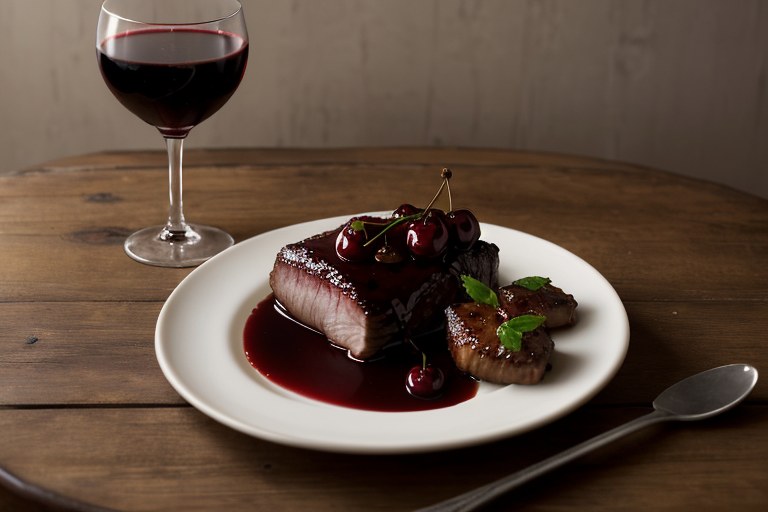 Duck with Brandy Bing Cherry Sauce