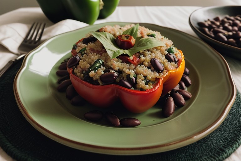 Stuffed Bell Peppers with Quinoa and Black Beans