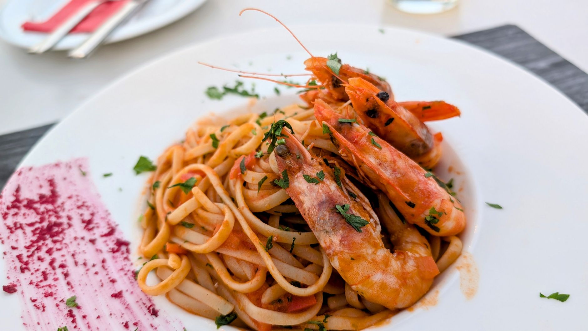 Spicy Seafood Pasta with Tomato Butter Sauce