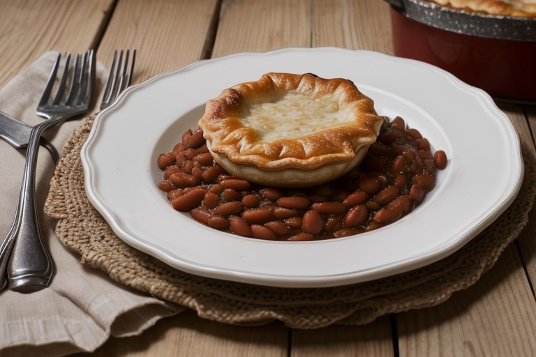 Cheesy sausage & bean pies