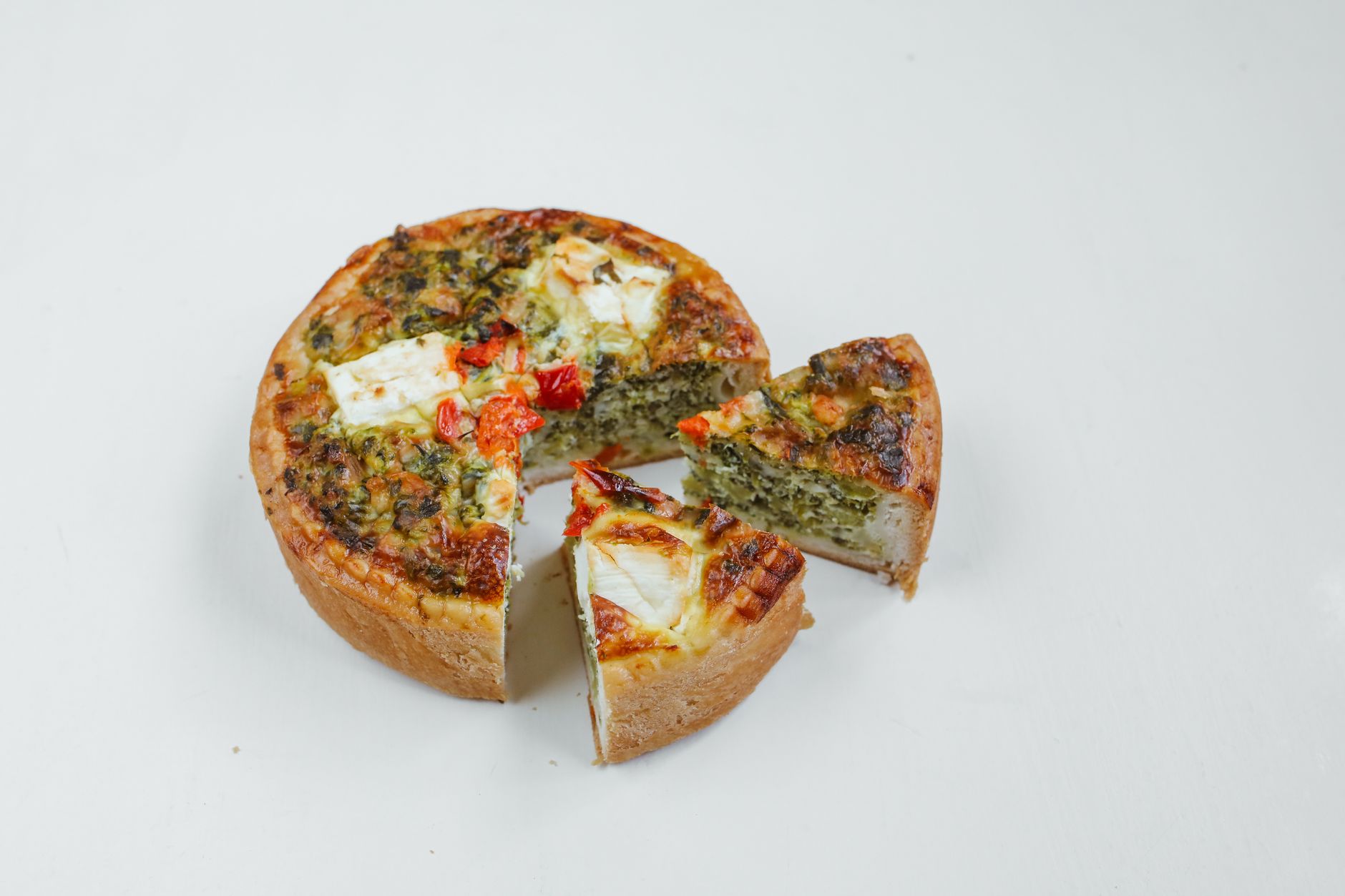 Spinach Mushroom and Feta Crustless Quiche