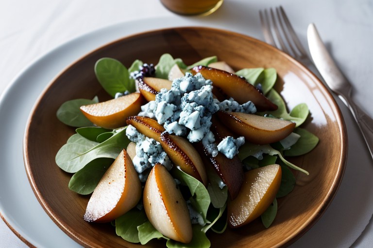 Griddled pear & blue cheese salad