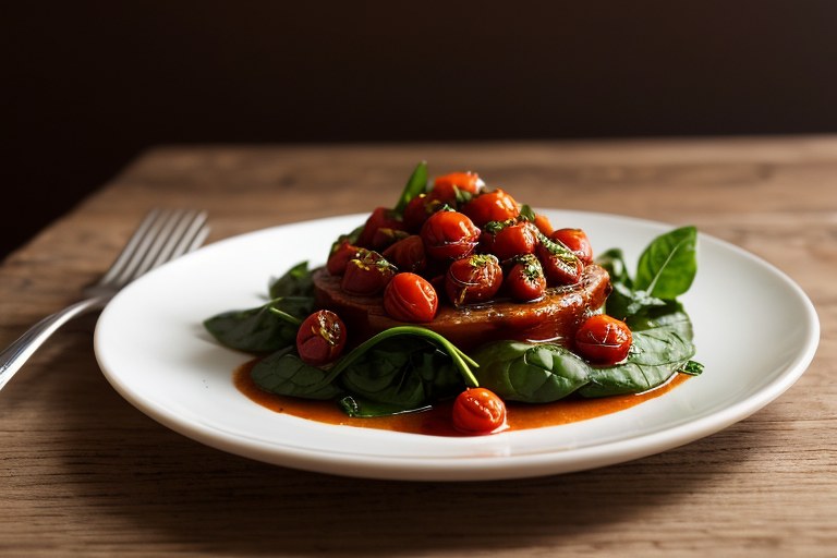 Sticky tamarind tomato & spinach whirl