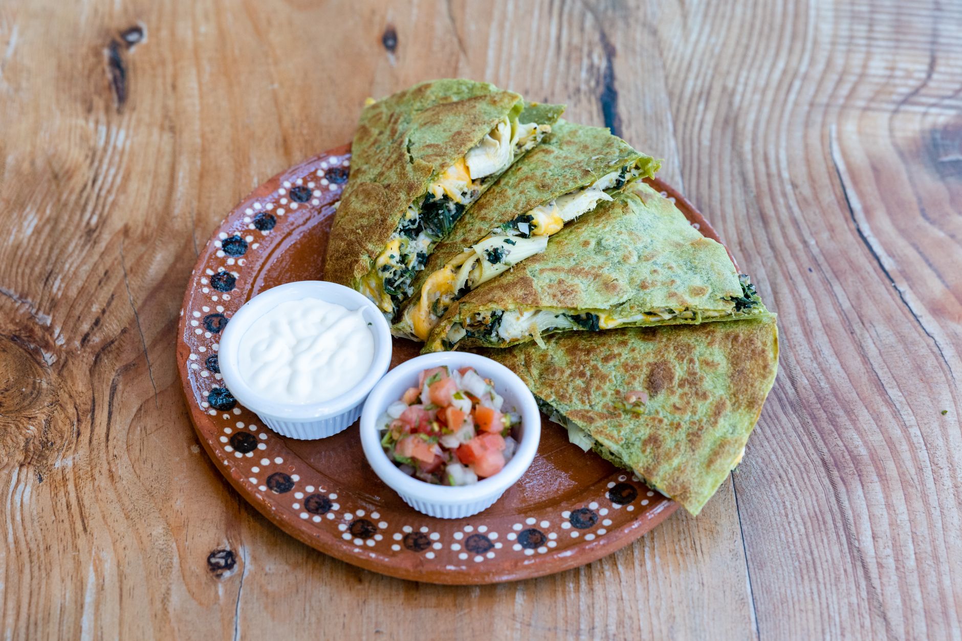 Creamy White Bean and Spinach Quesadillas