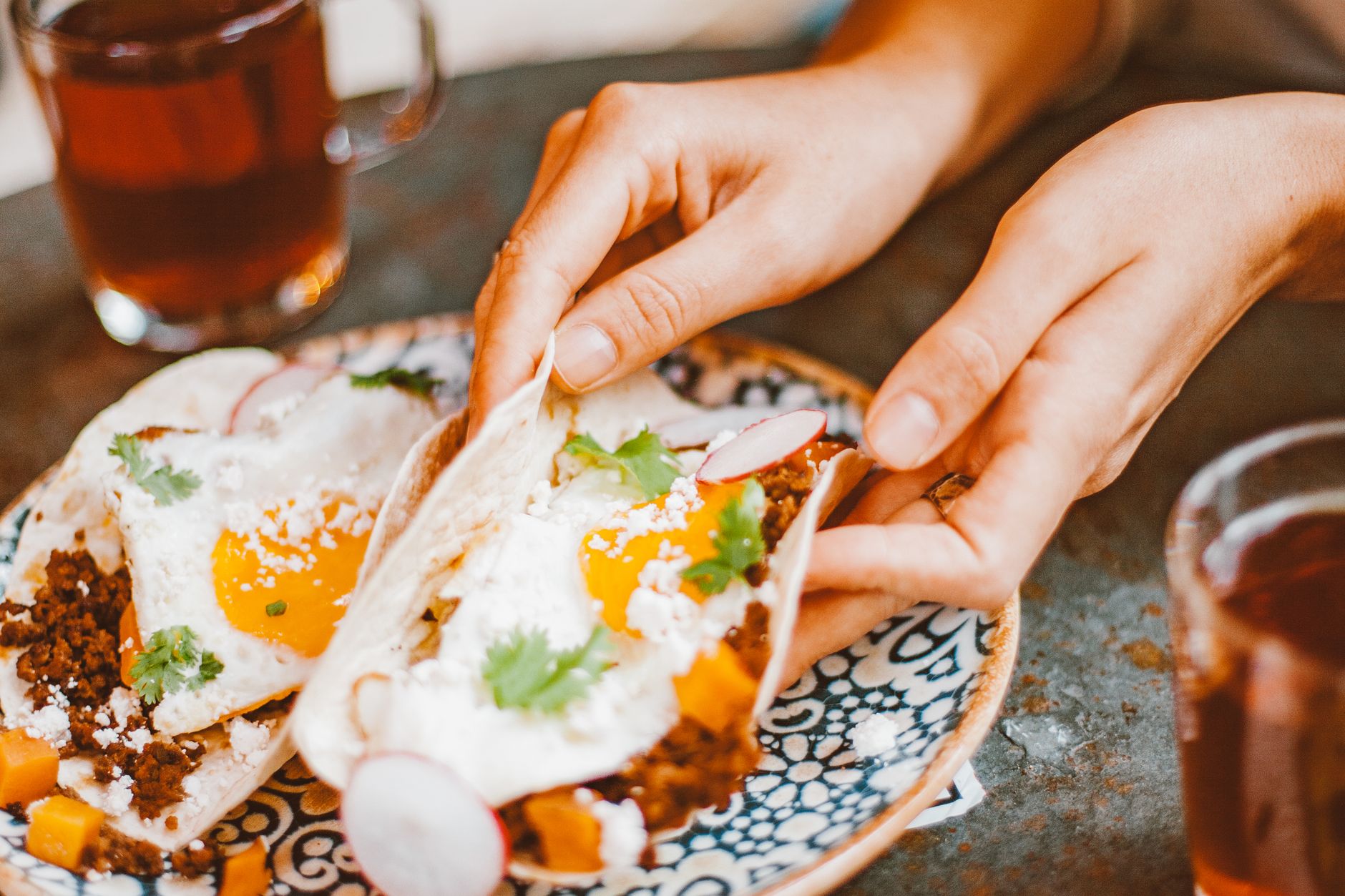 Hummus Breakfast Tacos