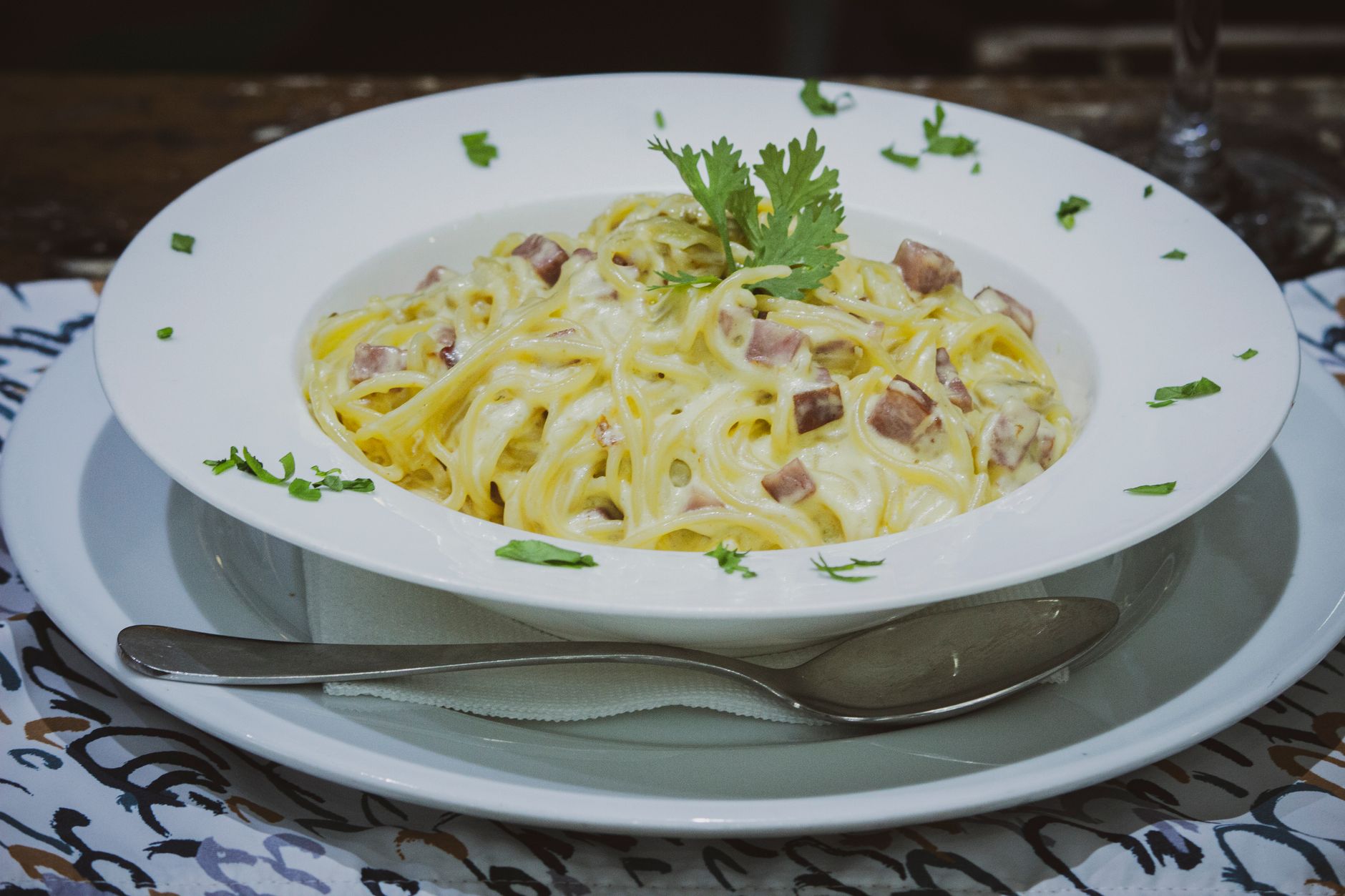 Linguine with Ham & Swiss Cheese