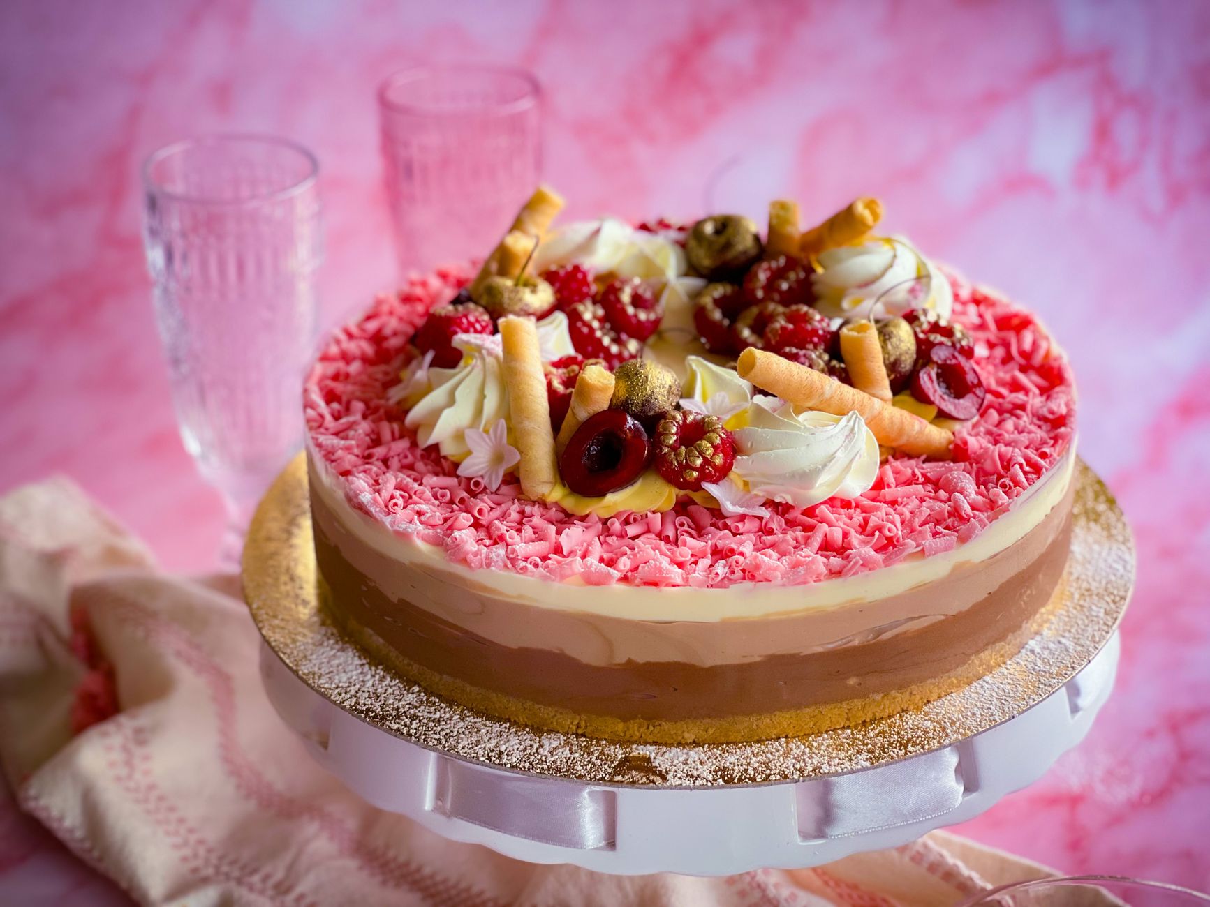 Rhubarb Swirl Cheesecake